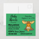 Funny Baby Moose Baby Dusche Einladungspostkarte (Vorne/Hinten)
