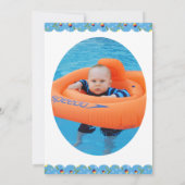 Funny Baby Panda Ball Happy 1. Geburtstag Einladung (Rückseite)