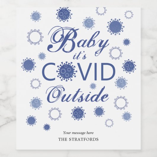 Funny BABY SEIN GEDECKT AUSSENblau Personalisiert Weinetikett (Einzelnes Label)