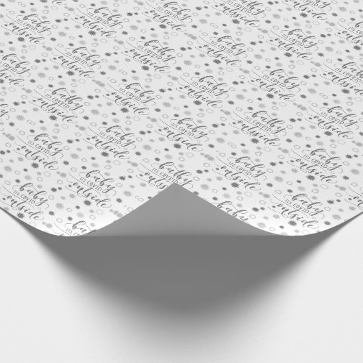 Funny BABY SEIN GEDECKTER AUSSERHALB Silber Glitze Geschenkpapier (Ecke)