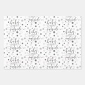 Funny BABY SEIN GEDECKTER AUSSERHALB Silber Glitze Geschenkpapier Set (Vorderseite)