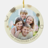 Funny BABY SEIN GEDECKTES Foto AUSSERHALB Keramik Ornament (Hinten)