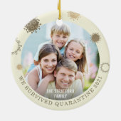 Funny BABY SEINE KOVID OUTSIDE Überlebte Quarantän Keramik Ornament (Hinten)