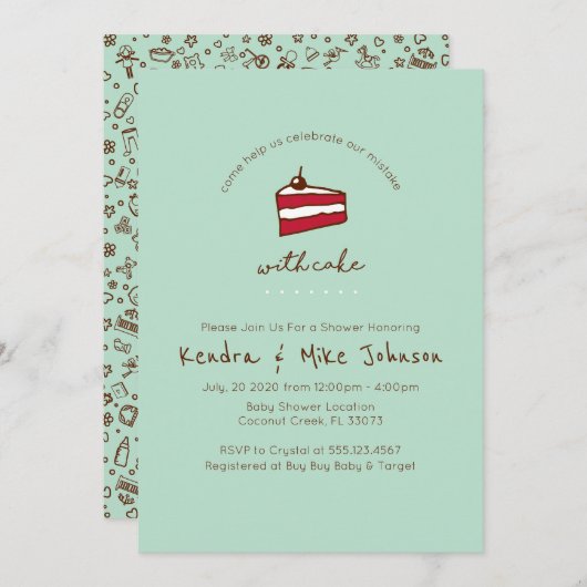 Funny Baby Shower Einladung (Vorne/Hinten)