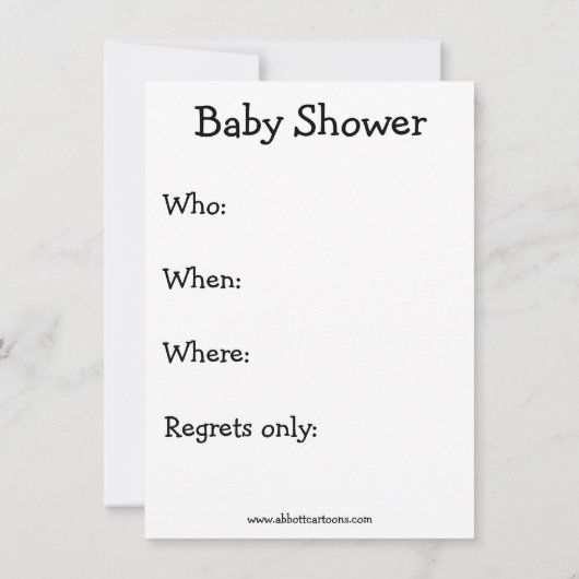 Funny Baby Shower Einladung (Rückseite)
