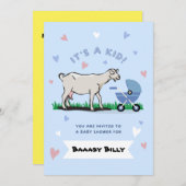 Funny Baby Shower Goat Einladung (Vorne/Hinten)