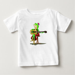 Funny Baby T - Shirt mit Frog Playing Guitar