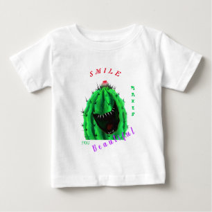 Funny Baby T - Shirt mit Happy Cactus - Lächeln