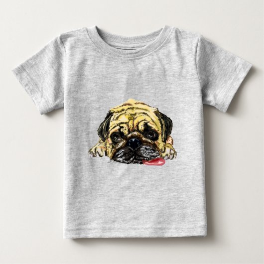 Funny Baby T - Shirt mit Mops Dog (Vorderseite)