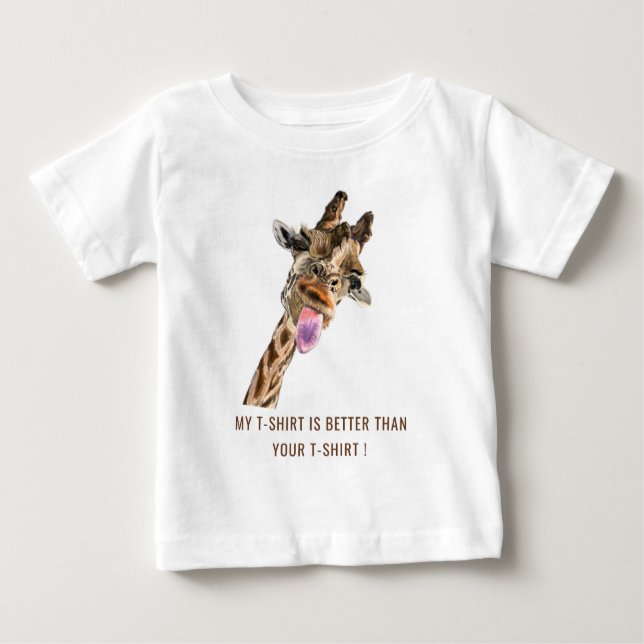 Funny Baby T - Shirt mit spielerischer Giraffe - L (Vorderseite)