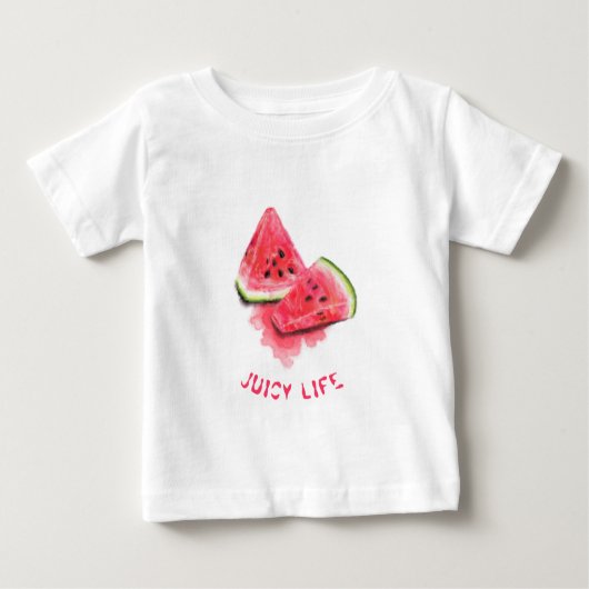 Funny Baby T - Shirt mit süßen Wassermelonen Stück (Vorderseite)