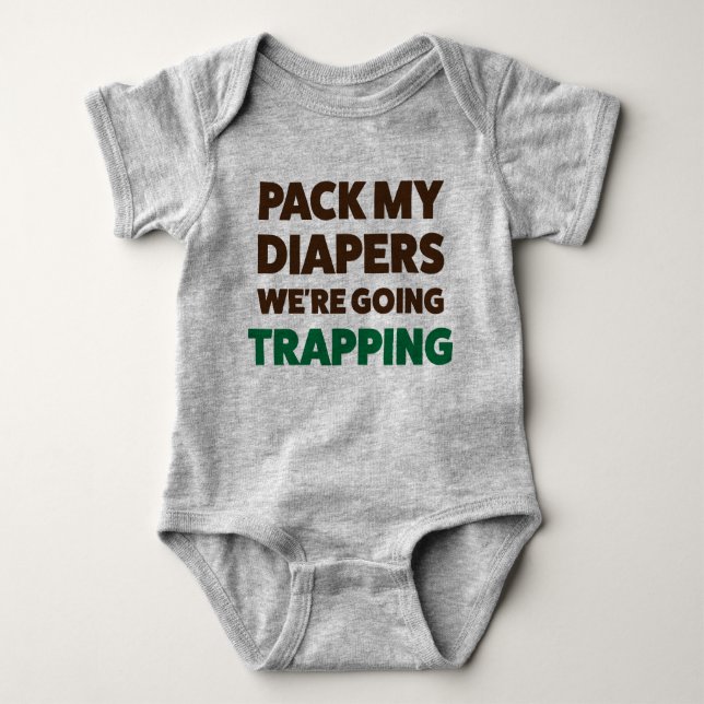 Funny Baby Trapping Jersey Bodysuit Shirt (Vorderseite)