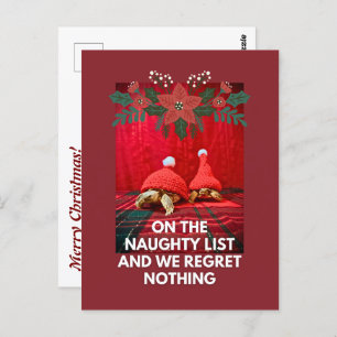 Funny Baby Turtles Best Friends Naughty List Postkarte