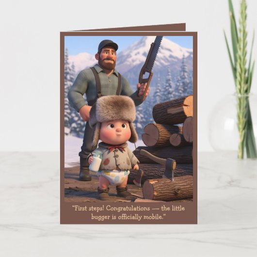 Funny Baby's First Steps Card Karte (Vorderseite)