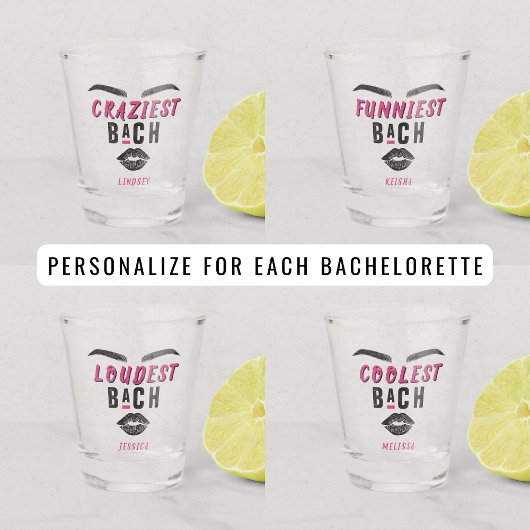 Funny Bach Face Lips Eyebrows Junggeselinnen-Absch Schnapsglas