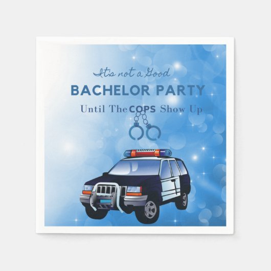 Funny Bachelor Party bis die Polizisten auftauchen Serviette (Vorderseite)