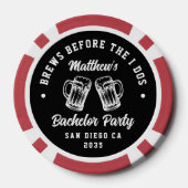 Funny Bachelor Party Brews Before I Dos Beer Pokerchips (Rückseite)