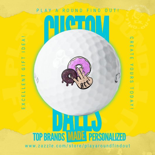 Funny Bachelor Party Donut Hand Tattoo Monogram Golfball