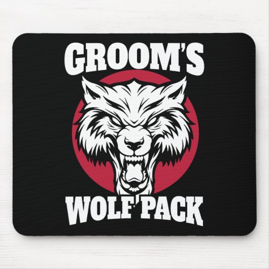 Funny Bachelor Party Groom's Wolfpack Wedding Part Mousepad (Vorne)