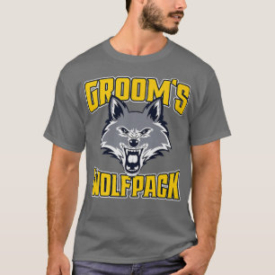 Funny Bachelor Party Grooms Wolfpack Wedding Party T-Shirt