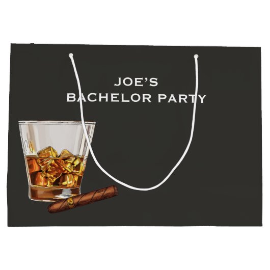 Funny Bachelor Party Große Geschenktüte (Rückseite)