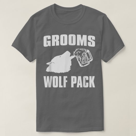 Funny Bachelor PartyGrooms Wolf Pack T-Shirt (Design vorne)