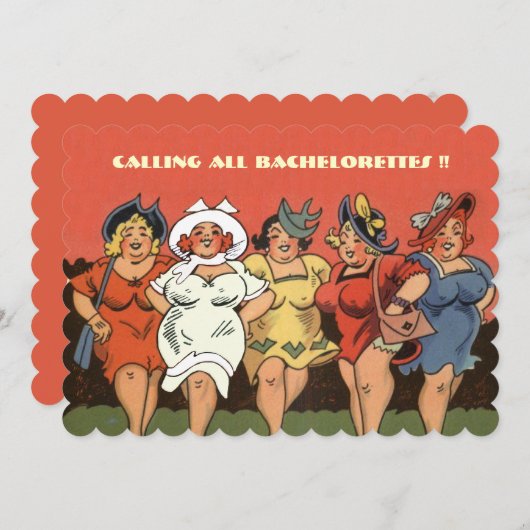 Funny bachelorettes einladung (Vorne/Hinten)