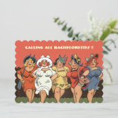 Funny bachelorettes einladung (Stehend Vorderseite)