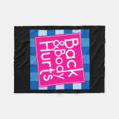 Funny Back Body Hurts Quote Exercise Workout Gym  Fleecedecke (Vorderseite (Horizontal))