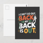 Funny Back Pain Chiropractic Quote Postkarte (Vorne/Hinten)