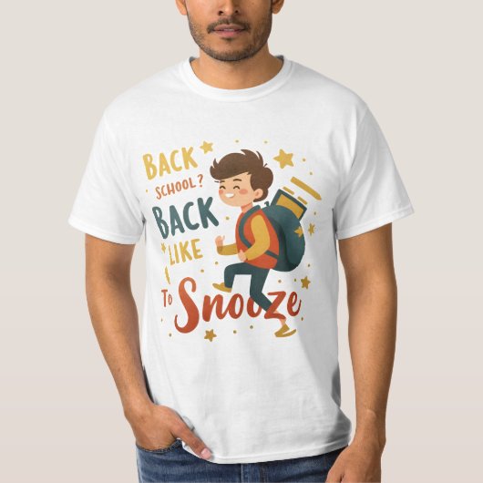 Funny Back to School Cartoon T-Shirt - Student Spa (Vorderseite)