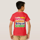 Funny Back to School Kids T-Shirt – "Survived Summ (Schwarz voll)