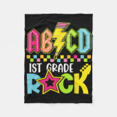 Funny Back To School Lightning Bolt 1st Grade Rock Fleecedecke (Vorderseite)