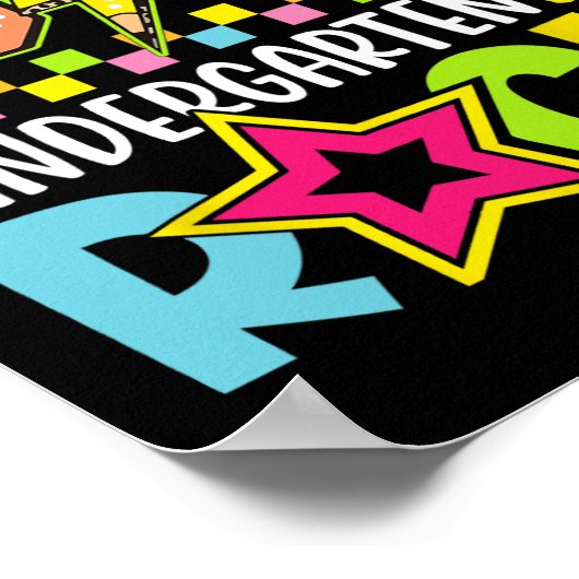 Funny Back To School Lightning Bolt Kindergarten R Poster (Ecke)