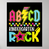 Funny Back To School Lightning Bolt Kindergarten R Poster (Vorne)