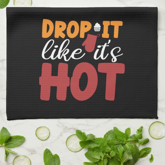 Funny Backen Kochen fallen Sie es, als wäre es hei Geschirrtuch (Gefaltet)