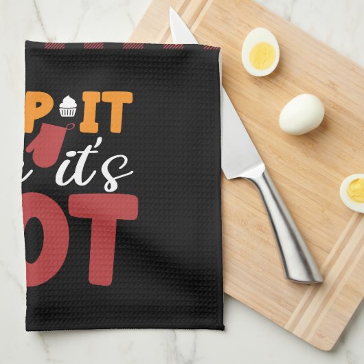 Funny Backen Kochen fallen Sie es, als wäre es hei Geschirrtuch (Viertel Falte)