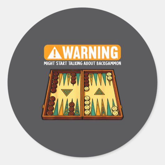 Funny Backgammon  Runder Aufkleber (Vorderseite)