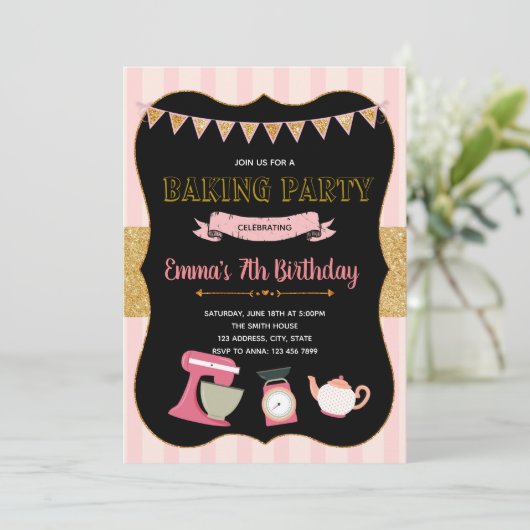 Funny Backing Party Einladung (Stehend Vorderseite)