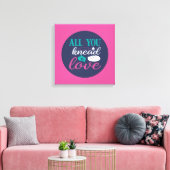 Funny Backknead Liebe Typografie Trendfarbe Leinwanddruck (Insitu (Wohnzimmer))