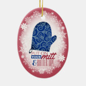 Funny Backofen Mitt Teig up Weihnachts-Keramik Keramik Ornament (Hinten)