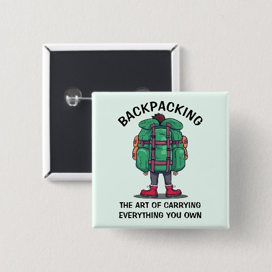 Funny Backpacking Button (Vorne & Hinten)