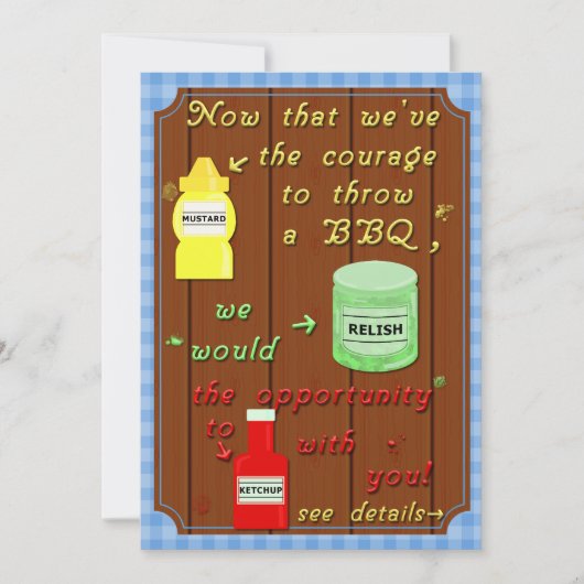 Funny Backyard Barbecue Party Puff Einladung (Vorderseite)