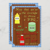 Funny Backyard Barbecue Party Puff Einladung (Vorne/Hinten)