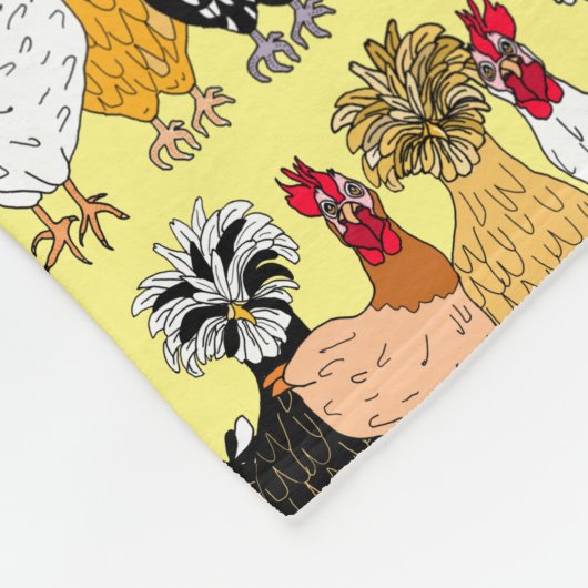 Funny Backyard Chickens Polish Hens Polka Dot Fleecedecke (Ecke)
