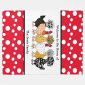 Funny Backyard Chickens Polish Hens Polka Dot Fleecedecke (Vorderseite (Horizontal))