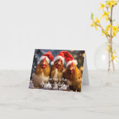 Funny Backyard Chickens Weihnachtsfeiertage Karte (Gelbe Blume)