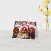 Funny Backyard Chickens Weihnachtsfeiertage Karte (Gelbe Blume)