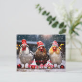 Funny Backyard Chickens Weihnachtsfeiertage Postkarte (Stehend Vorderseite)