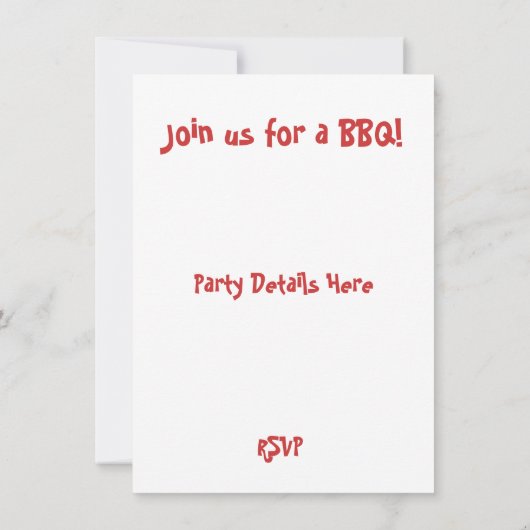 Funny Backyard GRILLEN Party lädt ein Einladung (Rückseite)